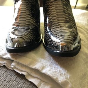 Laredo western Boots men black/white snake Print